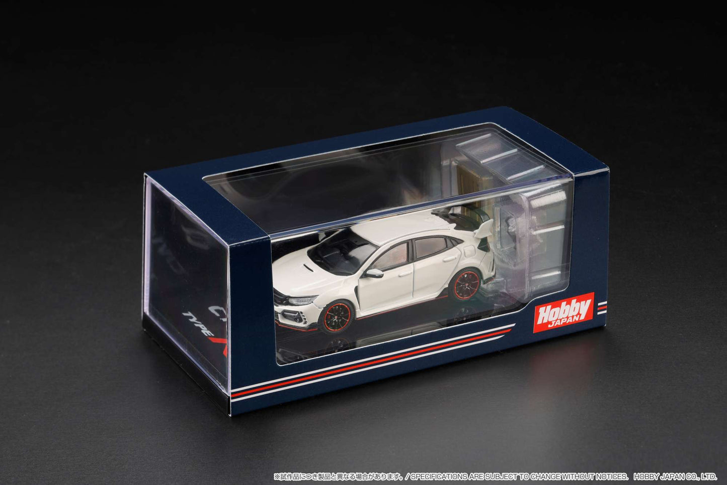 HOBBY JAPAN 1/64 Honda CIVIC TYPE R (FK8) 2020 with Engine Display Model Championship White HJ642055AW
