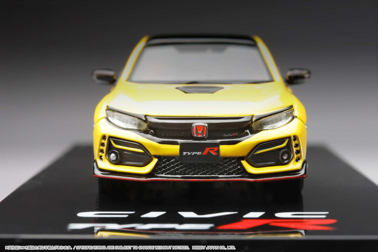 HOBBY JAPAN 1/64  Honda CIVIC Type R Limited Edition (FK8) 2020 with Engine Display Model Sunlight Yellow Ⅱ HJ642055BY