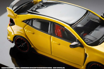HOBBY JAPAN 1/64  Honda CIVIC Type R Limited Edition (FK8) 2020 with Engine Display Model Sunlight Yellow Ⅱ HJ642055BY
