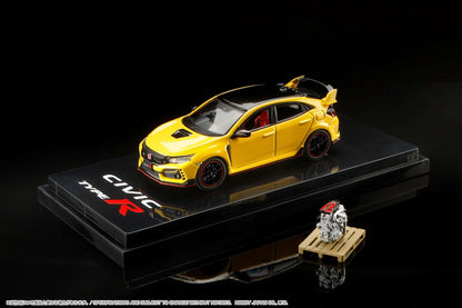 HOBBY JAPAN 1/64  Honda CIVIC Type R Limited Edition (FK8) 2020 with Engine Display Model Sunlight Yellow Ⅱ HJ642055BY