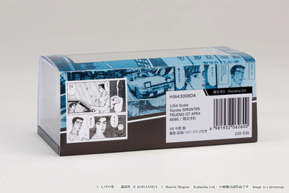 HOBBY JAPAN 1/64 Toyota SPRINTER TRUENO GT APEX AE86 / INITIAL D VS Takeshi Nakazato With Takumi Fujiwara Figure HJ643008DA