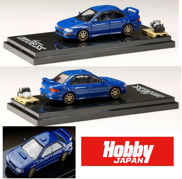 HOBBY JAPAN 1/64 SUBARU IMPREZA WRX (GC8) STi Version Ⅱ Sports Blue with Engine Display Model HJ643013SBL