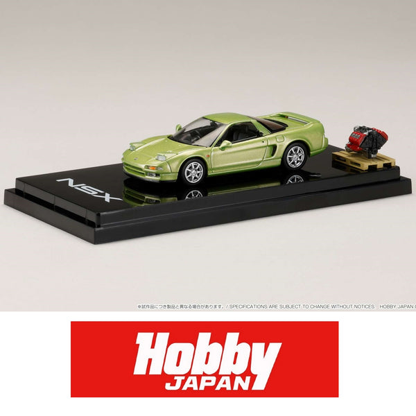 HOBBY JAPAN 1/64 Honda NSX Coupe with Engine Display Model LIME GREEN METALLIC HJ644006BGR
