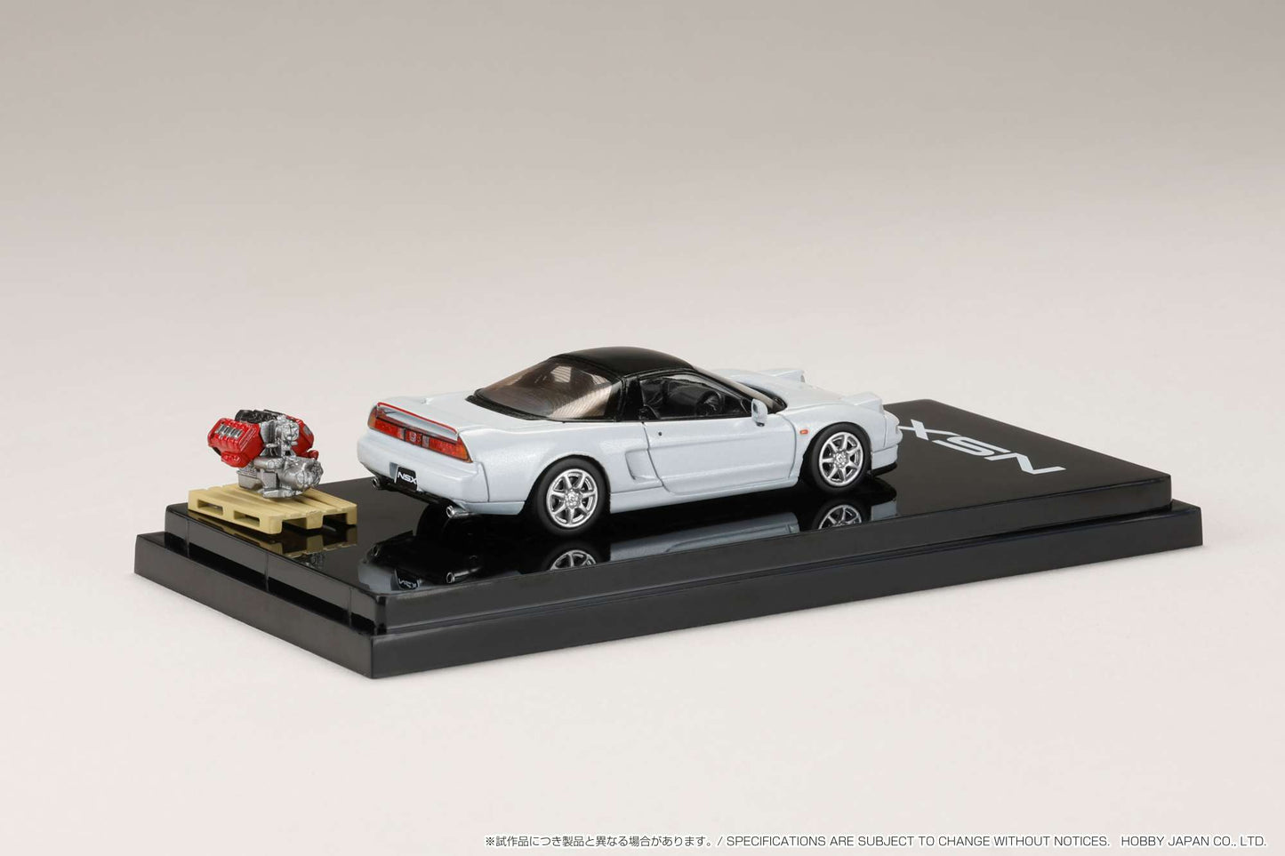 HOBBY JAPAN 1/64 Honda NSX Coupe with Engine Display Model White Pearl HJ644006BWP