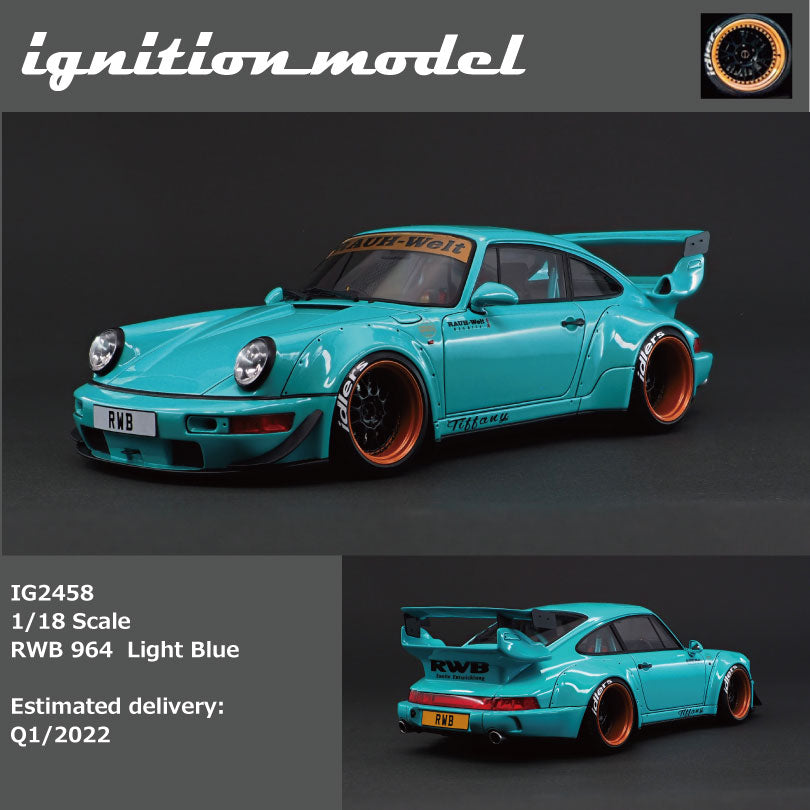 ミニカー 1/18 Ignition Model RWB 964 Ignition Model 1/18 RWB 964 Light Blue IG2458 – Tokyo Station