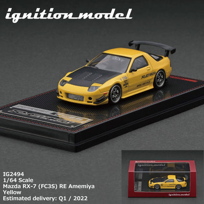Ignition Model 1/64 Mazda RX-7 (FC3S) RE Amemiya Yellow IG2494
