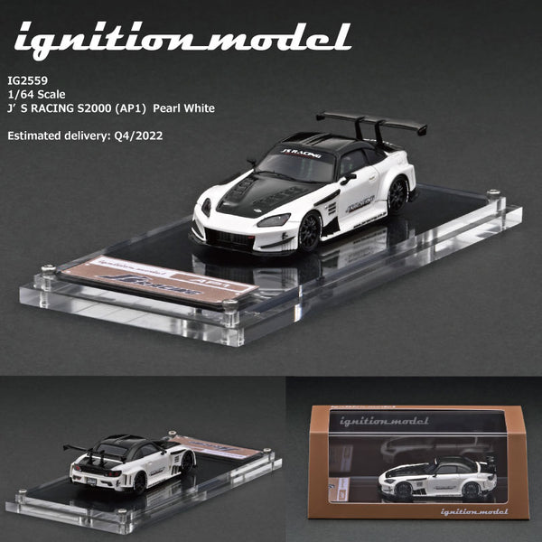 PREORDER Ignition Model 1/64 HIGH-END RESIN MODEL J'S RACING S2000 (AP1) Pearl White IG2559 (Approx. Release Date : Q4 2022 subject to manufacturer's final decision)