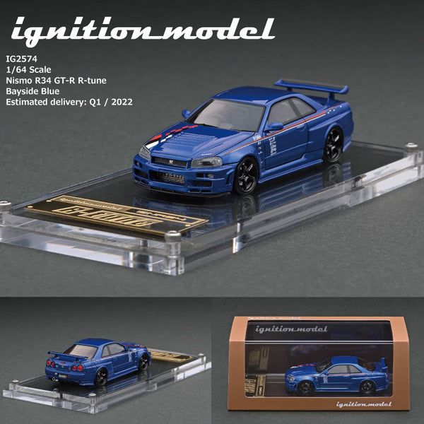Ignition Model 1/64 HIGH-END RESIN MODEL Nismo R34 GT-R R-tune Bayside Blue IG2574