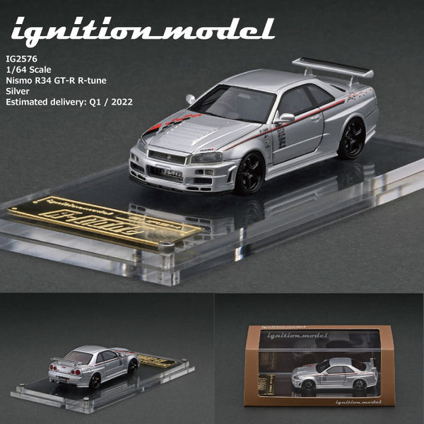 Ignition Model 1/64 HIGH-END RESIN MODEL Nismo R34 GT-R R-tune Silver IG2576