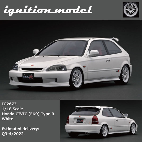 Ignition Model 1/18 Honda CIVIC (EK9) Type R White IG2673