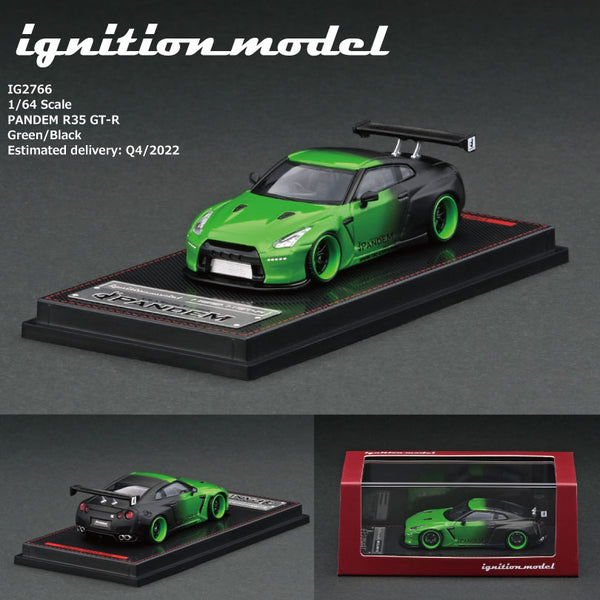 Ignition Model 1/64 PANDEM R35 GT-R Green / Black IG2766