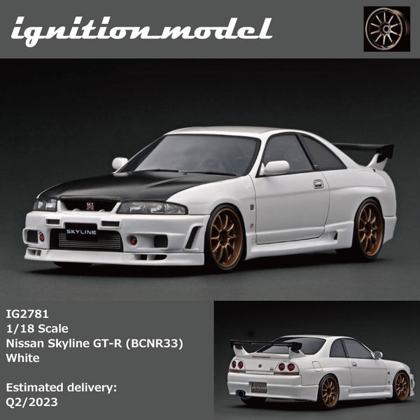PREORDER Ignition Model 1/18 Nissan Skyline GT-R (BCNR33) White  *w/carbon bonnet IG2781 (Approx. Release Date : Q2 2023 subject to manufacturer's final decision)