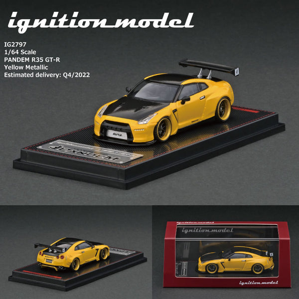 Ignition Model 1/64 PANDEM R35 GT-R Yellow Metallic IG2797