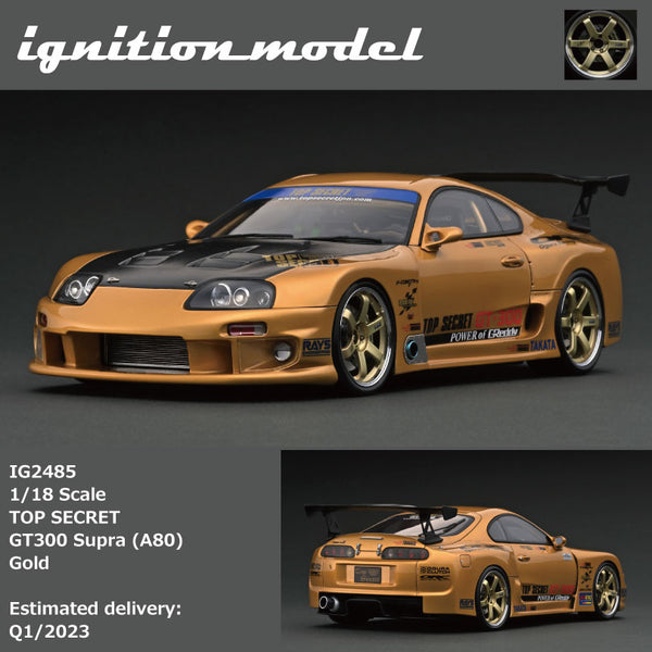 Ignition Model 1/18 TOP SECRET GT300 Supra (A80) Gold IG2485