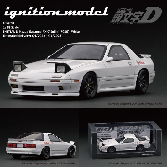 Ignition Model 1/18 INITIAL D Mazda Savanna RX-7 Infini (FC3S) White IG2870