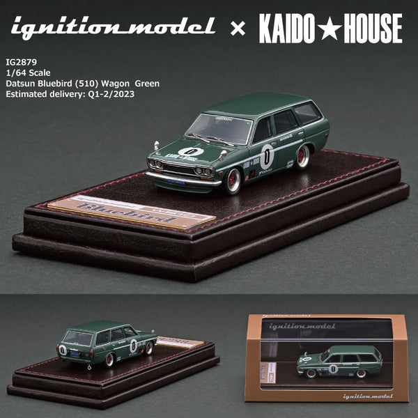 Ignition Model 1/64 HIGH-END RESIN MODEL Datsun Bluebird (510) Wagon Green IG2879