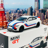 MINI GT 1/64 LB★WORKS BMW M4 White W/ M Stripe LHD MGT00161-L 