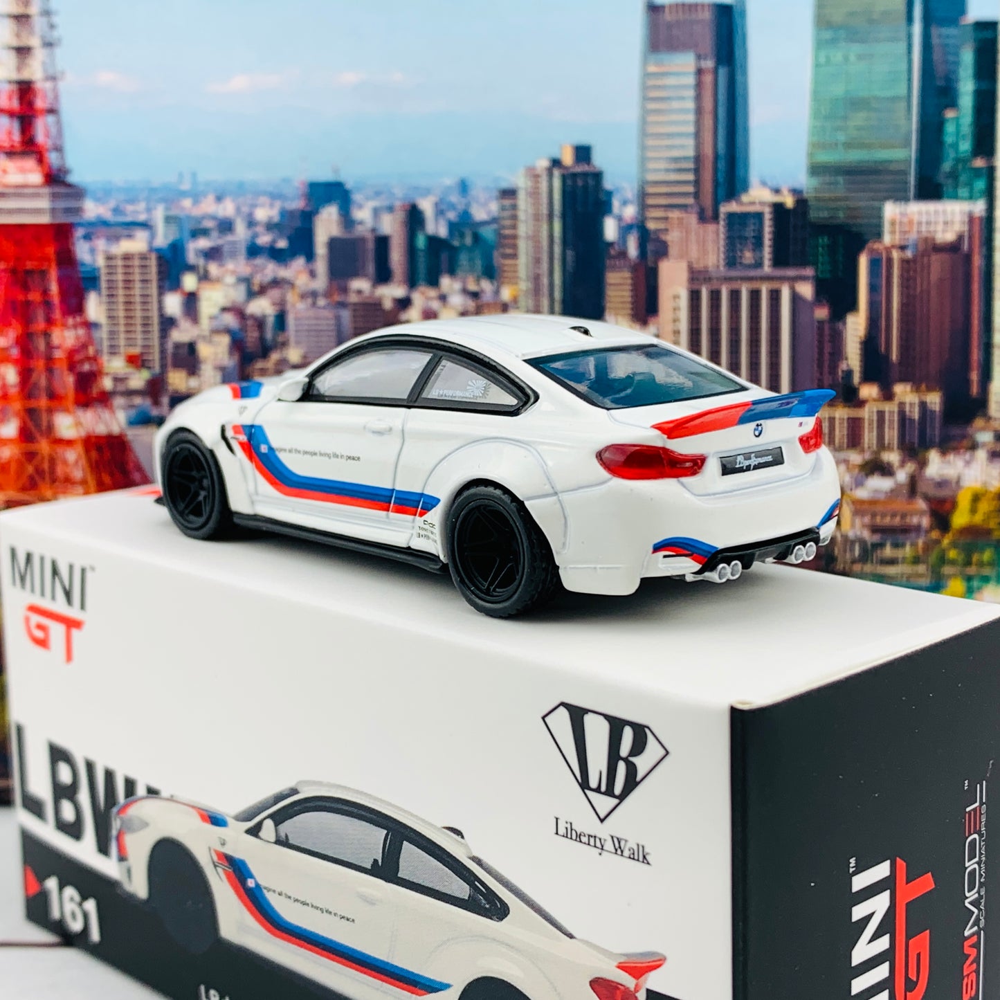 MINI GT 1/64 LB★WORKS BMW M4 White W/ M Stripe LHD MGT00161-L