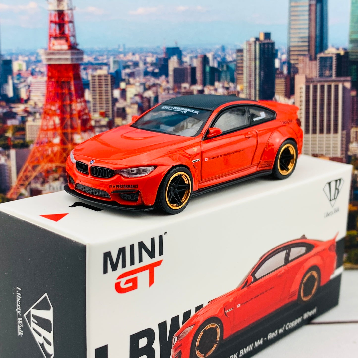 MINI GT 1/64 LB★WORKS BMW M4 Red w/ Copper Wheel LHD MGT00154-L 