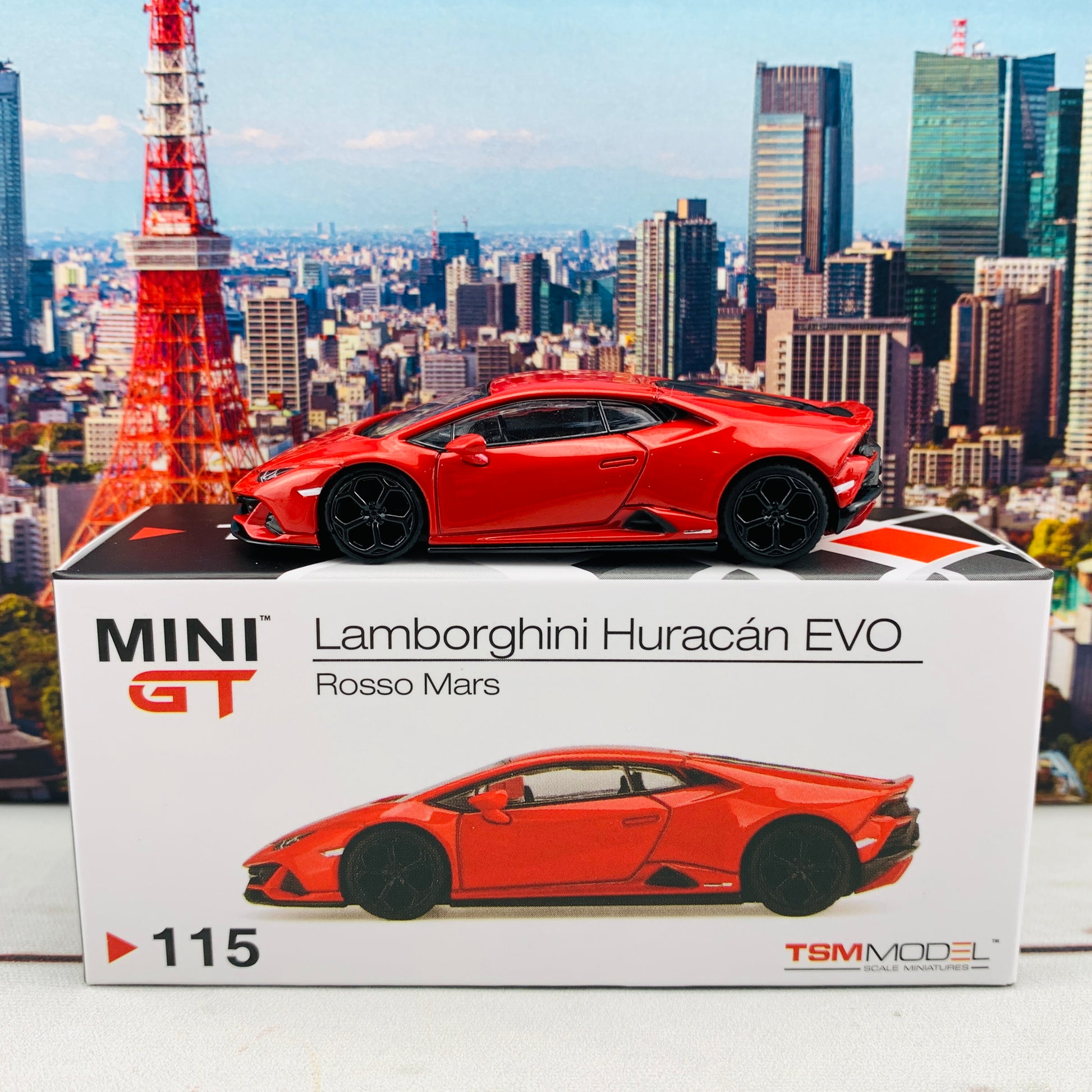 MINI GT 1/64 Lamborghini Huracan EVO Rosso Mars LHD MGT00115-L