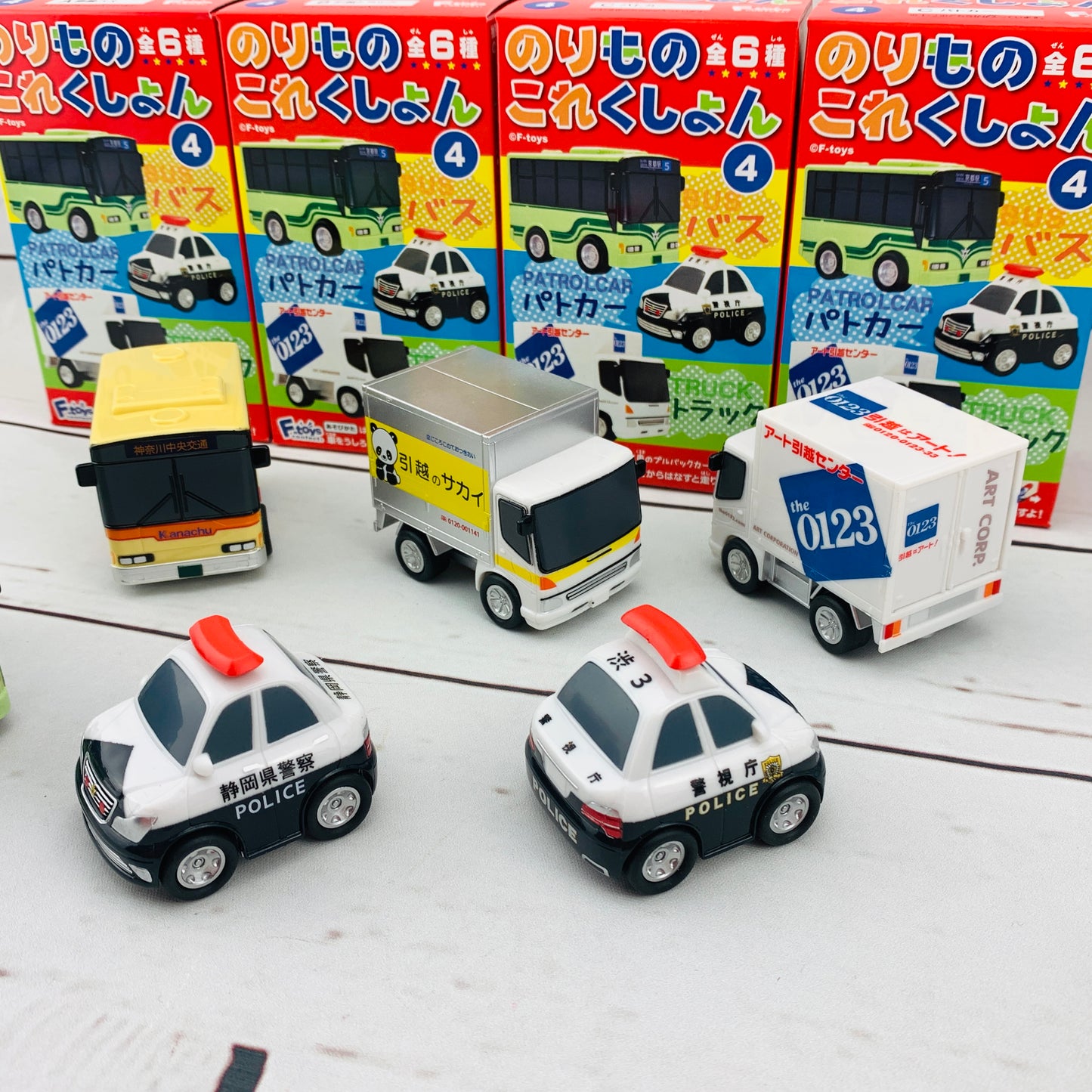 F-Toys Confect. Vehicle Collection #4 Pullback Mini Car - Complete Set of 6