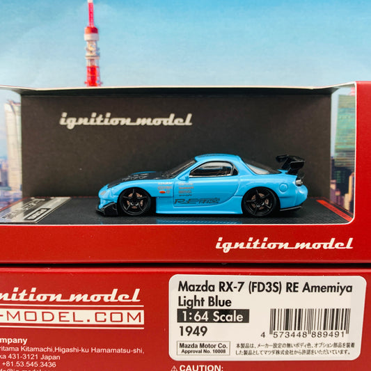 Ignition Model 1/64 Mazda RX7 FD3S RE Amemiya Light Blue IG1949
