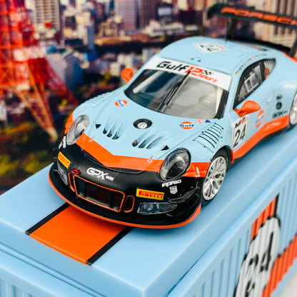 Tarmac Works 1/64 Porsche 911 GT3 R (991) GULF 12h 2018  Goethe / Hall / Fatien / Grogor *** With Container ***  T64-032-18GULF