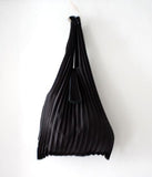 Japanese Vertical Pleats Bag - Black