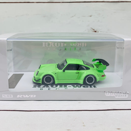 Tarmac Works 1/43 RWB 930 Lime Green with Black Wheels *** Asia Special Edition - Limited to 360 pcs *** T43-013-LG