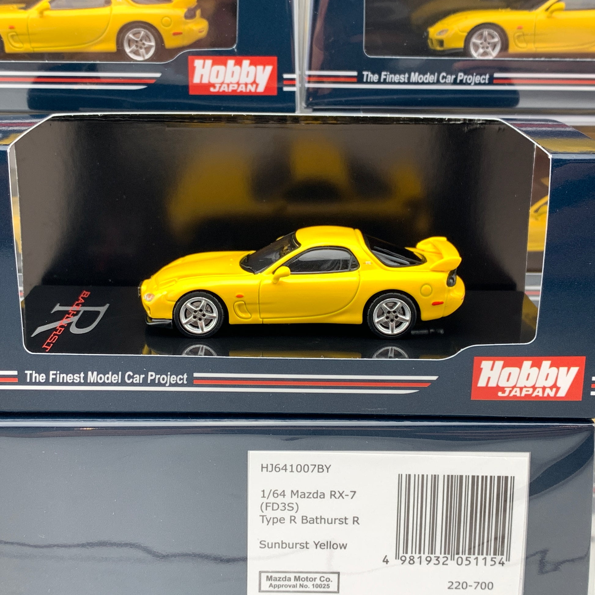HOBBY JAPAN 1/64 Mazda RX7 FD3S Type R Bathurst R Sunburst Yellow HJ641007BY