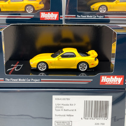 HOBBY JAPAN 1/64 Mazda RX7 FD3S Type R Bathurst R Sunburst Yellow HJ641007BY