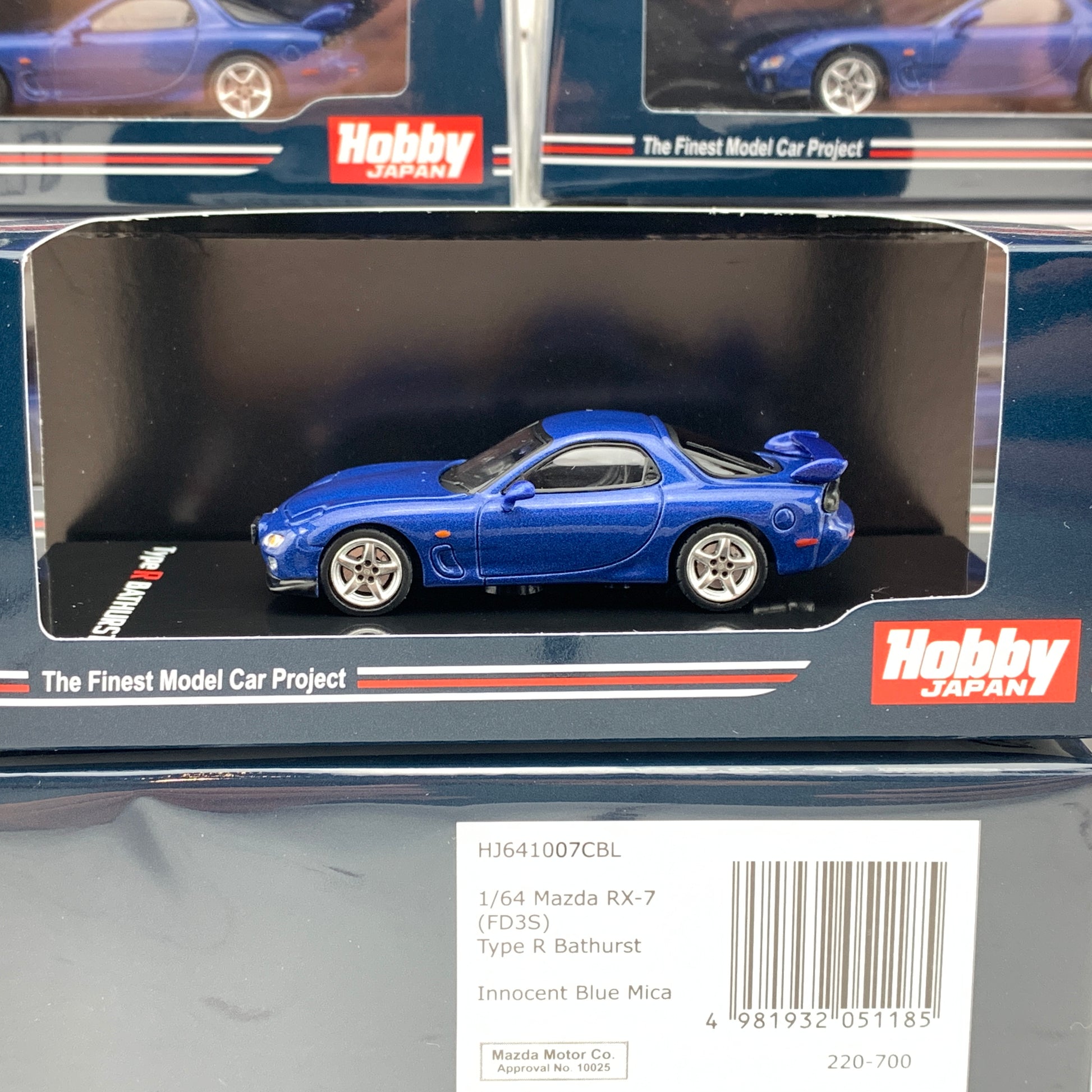 HOBBY JAPAN 1/64 Mazda RX7 FD3S Type R Bathurst Innocent Blue Mica HJ641007CBL