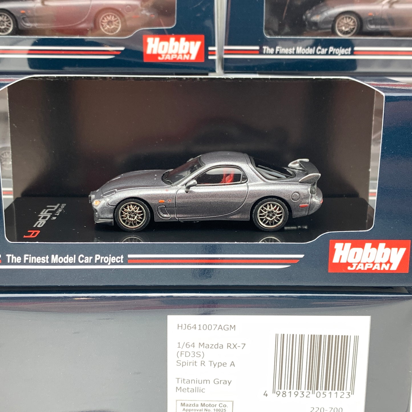HOBBY JAPAN 1/64 Mazda RX7 FD3S Spirit R Type A Titanium Gray HJ641007GM