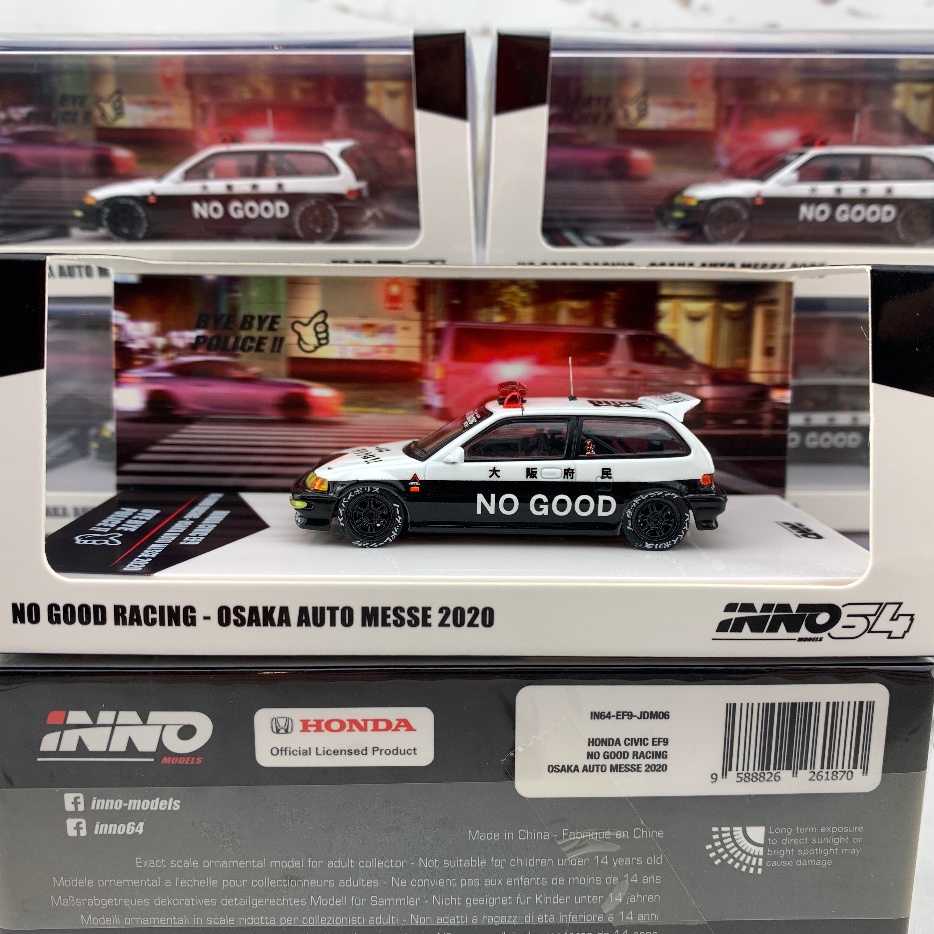 INNO64 1/64 ホンダcivic EF9 大阪府民 1:64 Inno64 Honda Civic EF9 - No Good Racing - Osaka Auto Messe