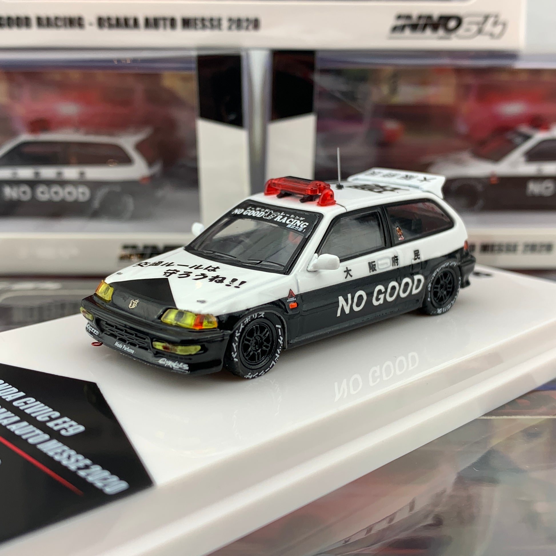 INNO64 1/64 JDM Collection 06 HONDA CIVIC EF9 Kanjo Style "BYE BYE POLICE" Osaka Auto Messe 2020 IN64-EF9-JDM06