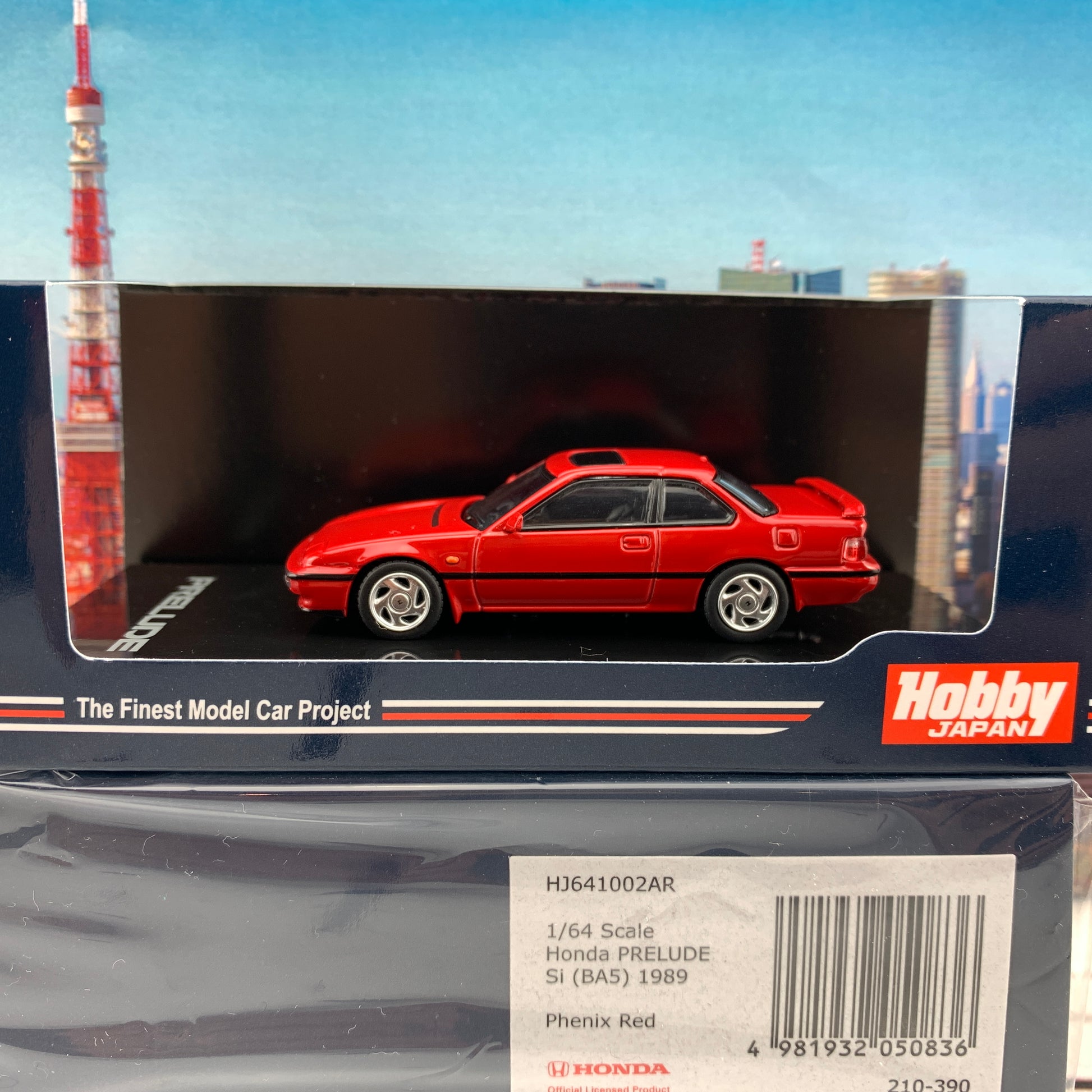 HOBBY JAPAN 1/64 Honda Prelude Si (BA5) 1989 Phenix Red HJ641002AR