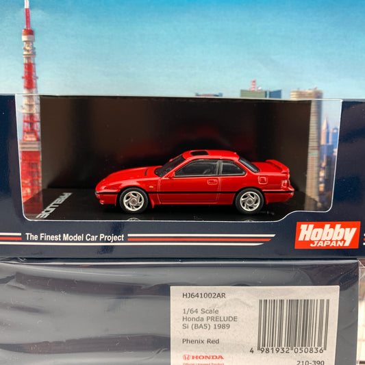 HOBBY JAPAN 1/64 Honda Prelude Si (BA5) 1989 Phenix Red HJ641002AR