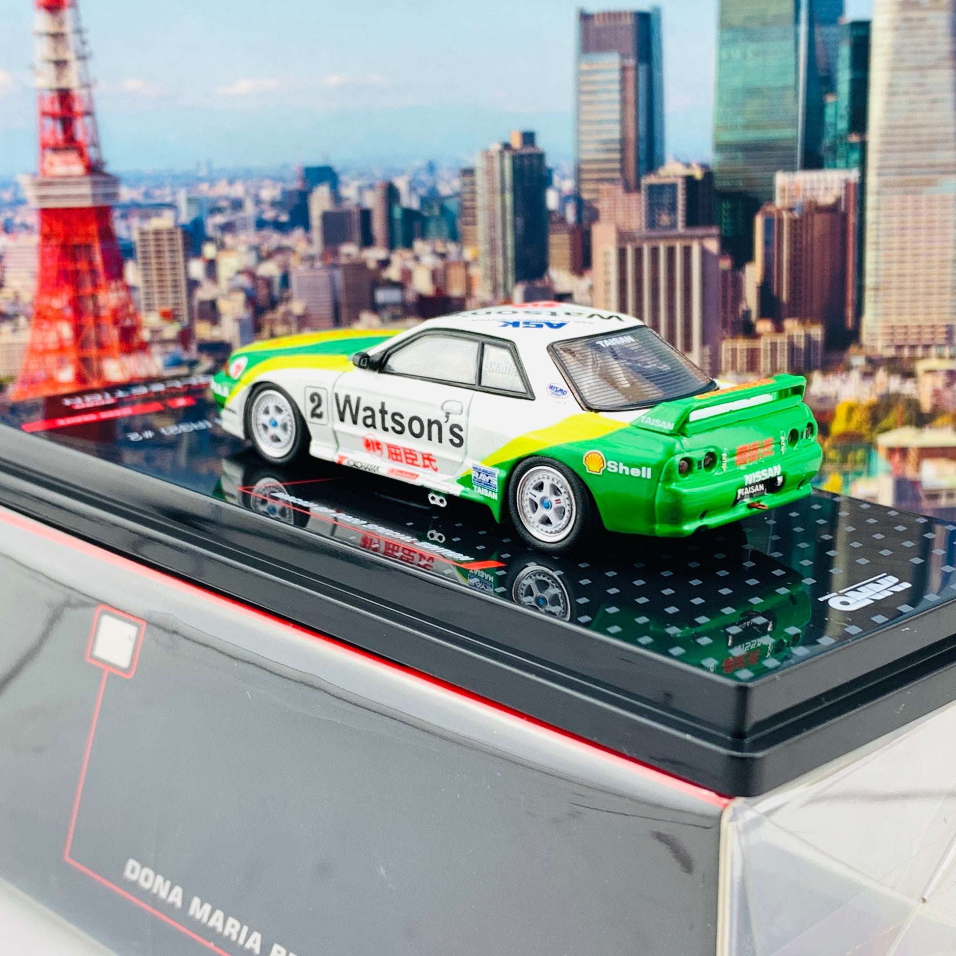 INNO64 MACAU GP 2020 COLLECTION NISSAN SKYLINE GT-R (R32) #2 "WATSON'S" Macau Guia Rce 1991 MARK SKAIFE IN64-R32-MGP20WS
