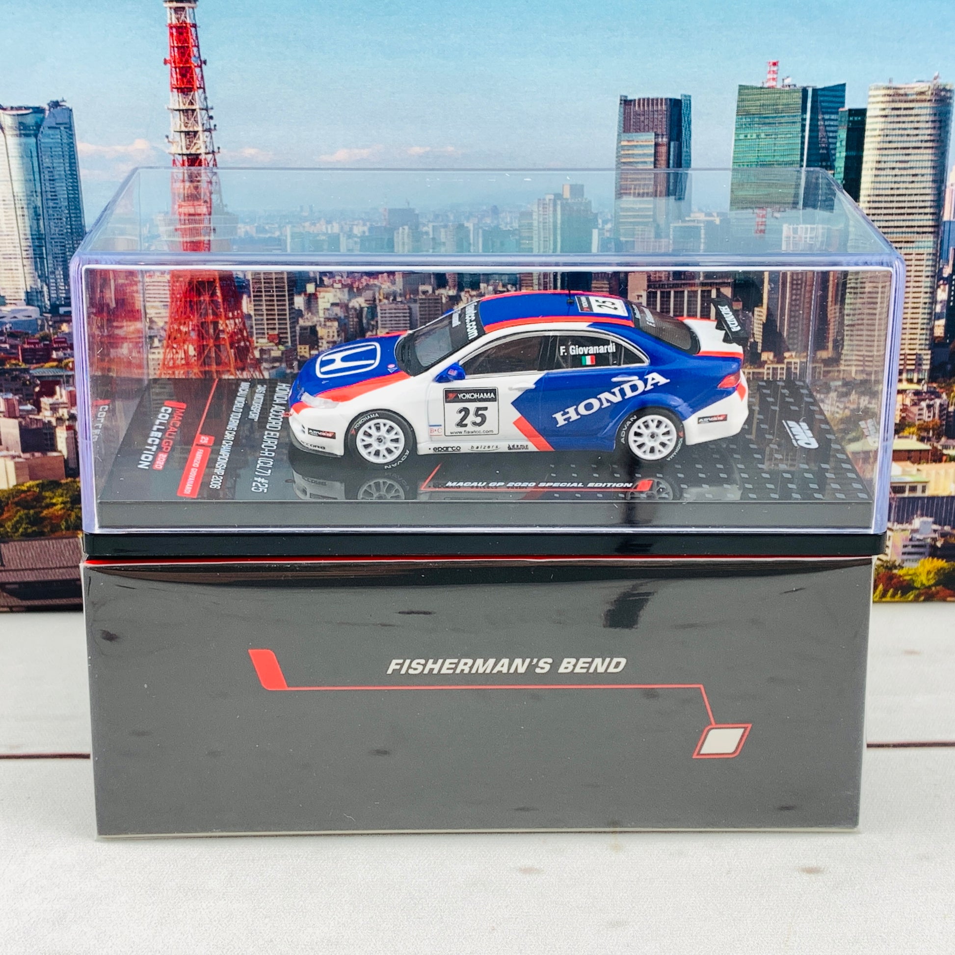 INNO64 MACAU GP 2020 COLLECTION HONDA ACCORD Euro-R (CL7) #25  "JAS MOTORSPORT"  Macau World Touring Car Championship 2006 Fabrizio Giovanardi IN64-CL7-MGP20JS