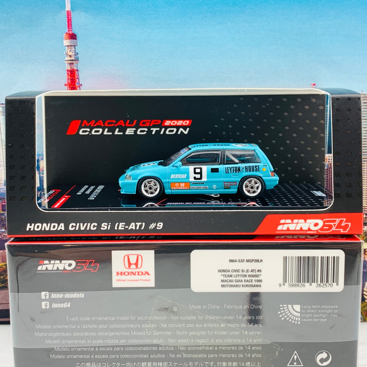 INNO64 MACAU GP 2020 COLLECTION HONDA CIVIC E-AT #9 "Team Leyton House"  Macau Guia Race IN64-EAT-MGP20LH