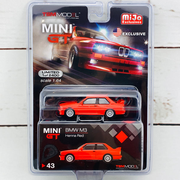 MIJO Exclusives Mini GT 1/64 BMW M3 E30 Henna Red MGT00043-MJ