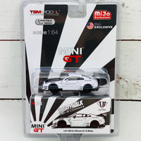 MIJO Exclusives Mini GT 1/64 LB Works Nissan GTR R35 Type 2 Rear Wing Ver. 3 White LHD MGT00068-MJ