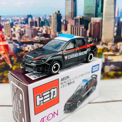 Tomica AEON No. 44 Subaru Impreza WRX STi 4 door Italy Police Car