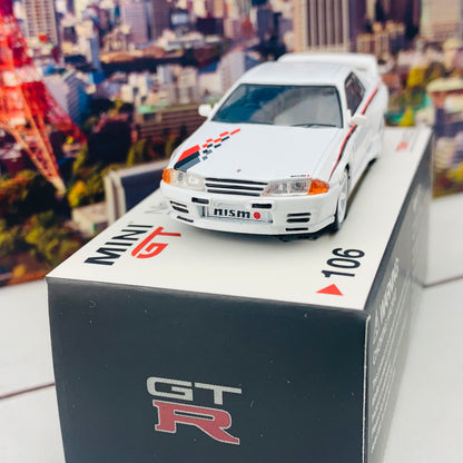 MINI GT 1/64 Nissan GTR R32 Nismo S-Tune White RHD MGT00106-R