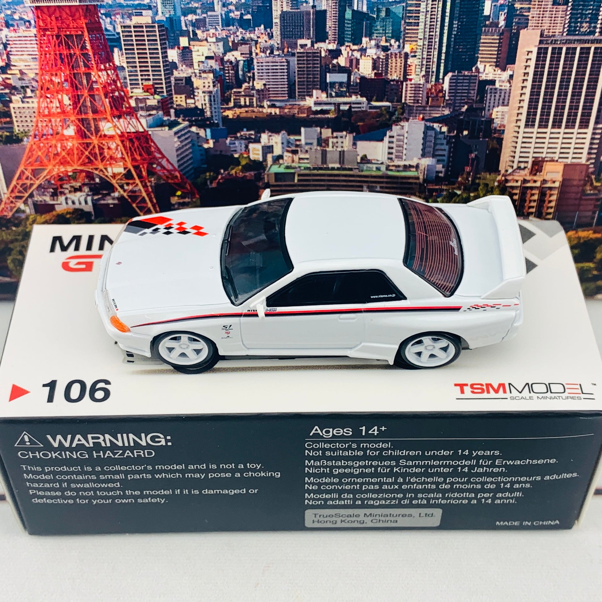 MINI GT 1/64 Nissan GTR R32 Nismo S-Tune White RHD MGT00106-R