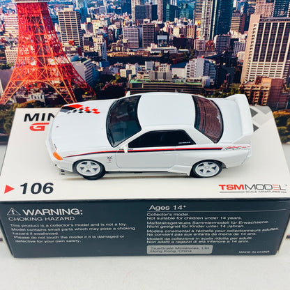 MINI GT 1/64 Nissan GTR R32 Nismo S-Tune White RHD MGT00106-R