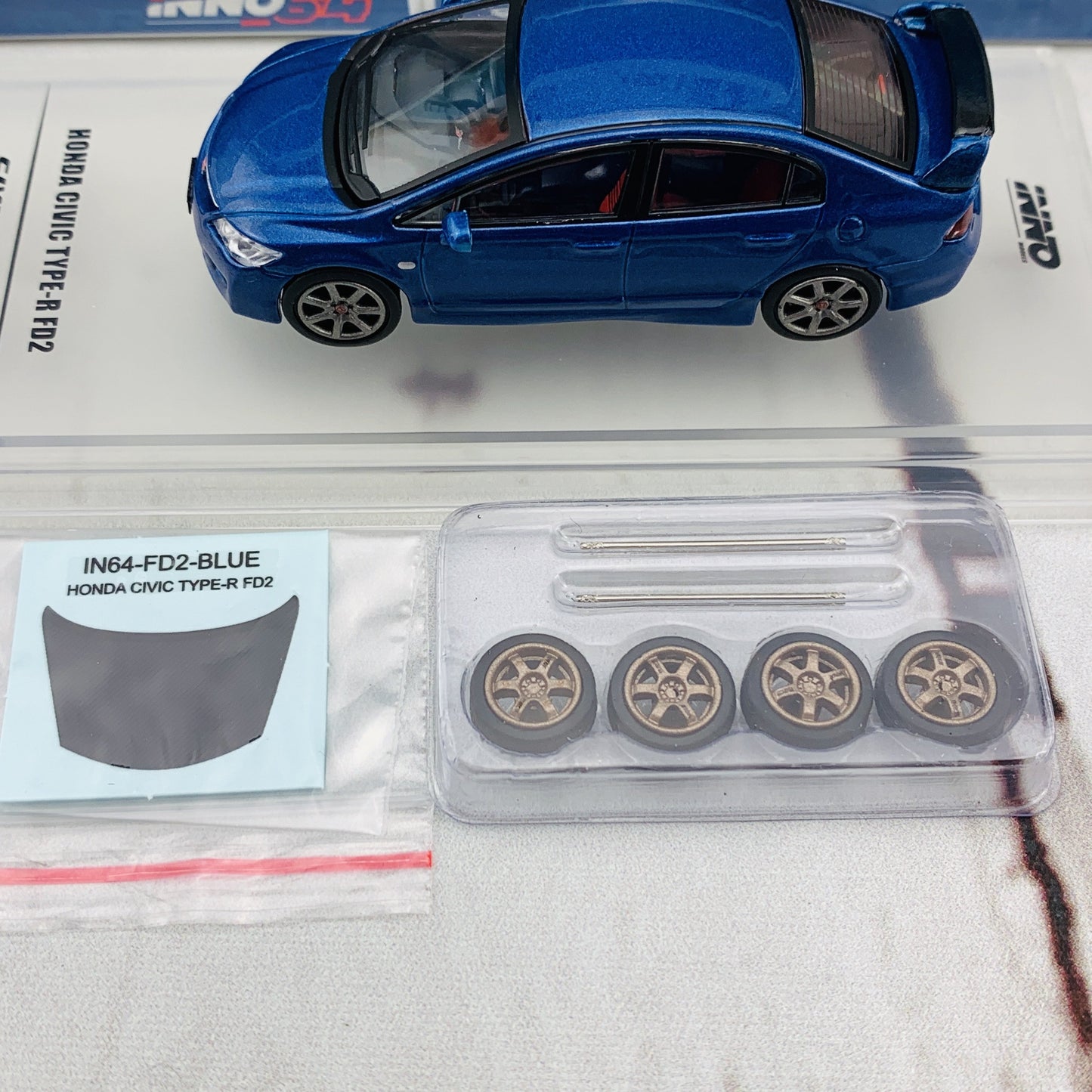 INNO64 1/64 Honda Civic Type-R FD2 BLUE IN64-FD2-BLUE