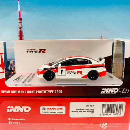 INNO64 HONDA CIVIC TYPE-R FD2 Japan One Make Race “Type-R Livery” IN64-FD2-TR
