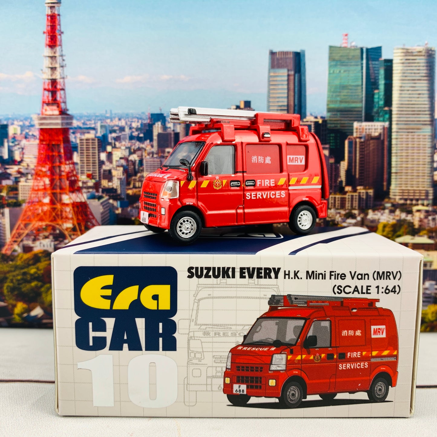 ERA CAR 1/64 Suzuki Every H.K. Mini Fire Van (MRV) SU19EVERN10