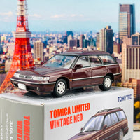 Tomytec Tomica Limited Vintage Neo 1/64 Subaru Legacy Touring Wagon GT Dark Red LV-N201a